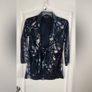 Mishca Women’s Snakeskin Tie Blouse Size S.  2296